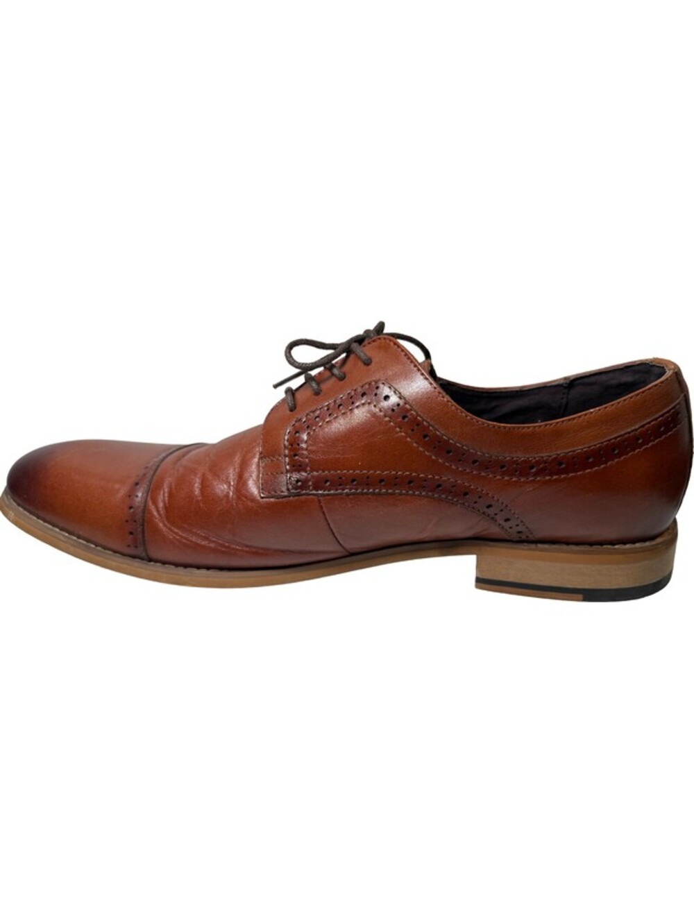 Stacy Adams Dickinson Cap Toe Oxford Dress Shoes Cognac Mens Size 14M 25066-221 - Picture 14 of 16